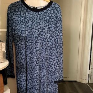 Michael Kors Navy Floral Long Sleeve Dress